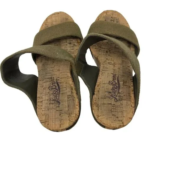 Lucky Brand Magnolia Double Strap Cork Wedge Platform Sandals US 6 - Picture 8 of 10